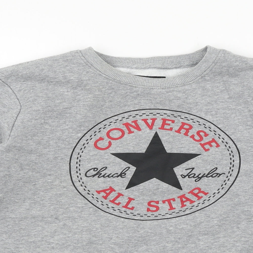 Converse Girls Grey  Jersey Pullover Sweatshirt Size 12-13 Years