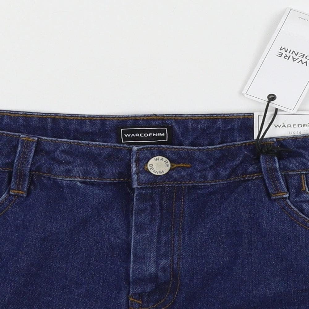 Warehouse Womens Blue  Denim Hot Pants Shorts Size 14