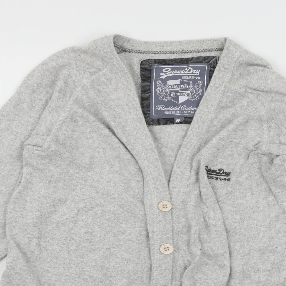Superdry Mens Grey  Knit Cardigan Jumper Size S