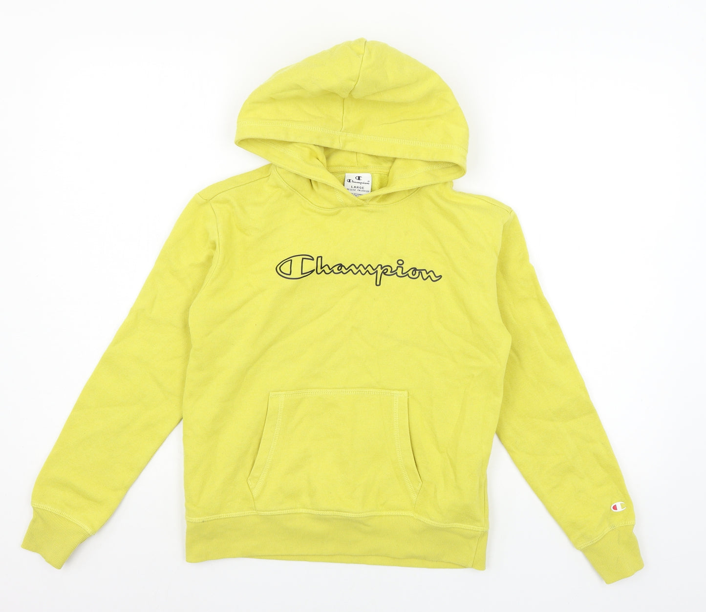 Champion Girls Yellow  Jersey Pullover Hoodie Size 11-12 Years