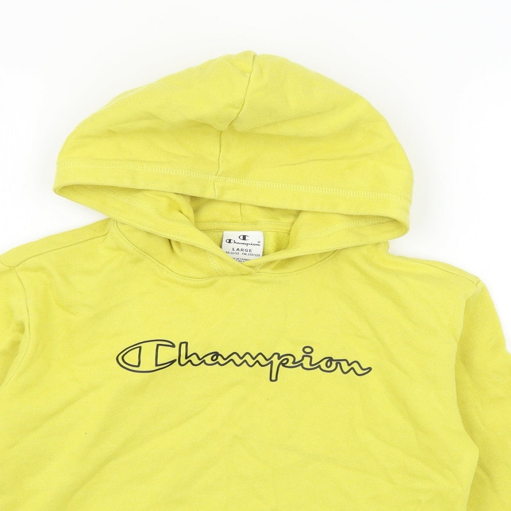 Champion Girls Yellow  Jersey Pullover Hoodie Size 11-12 Years