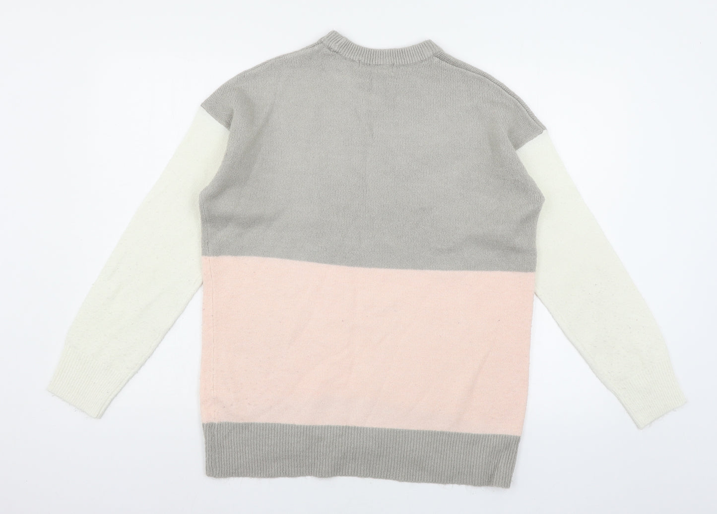 Nutmeg Womens Pink Geometric Knit Pullover Jumper Size 12
