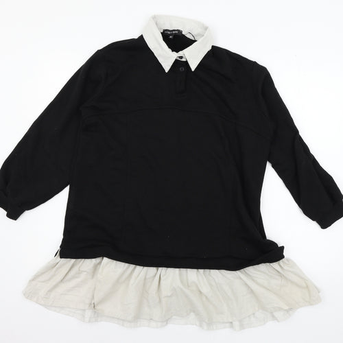 Cameo Rose Womens Black  Jersey Pullover Sweatshirt Size M