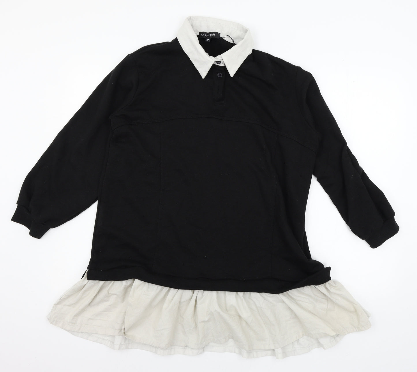 Cameo Rose Womens Black  Jersey Pullover Sweatshirt Size M