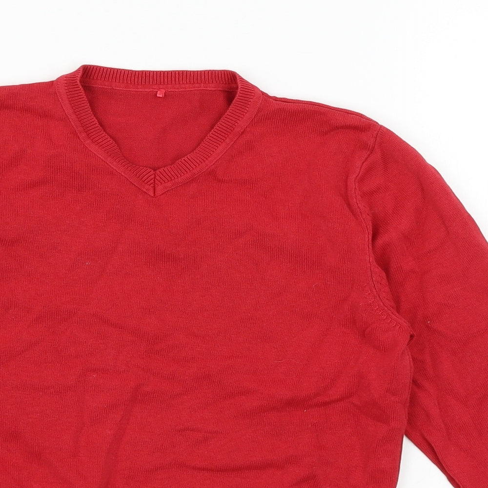 George Boys Red  Knit Pullover Jumper Size 10-11 Years