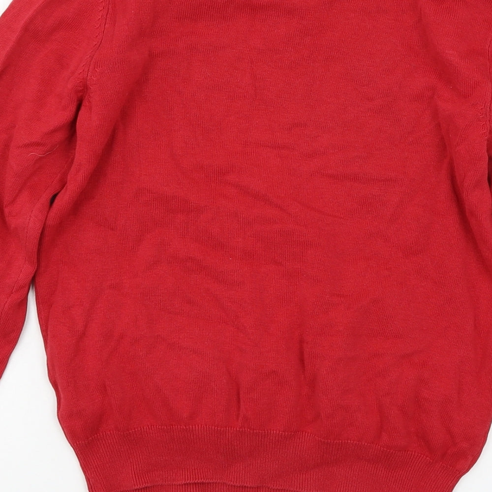 George Boys Red  Knit Pullover Jumper Size 10-11 Years