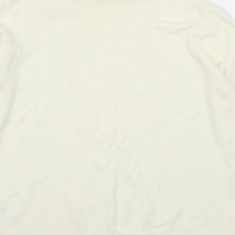 Marks and Spencer Womens Ivory  Knit Pullover Jumper Size 14