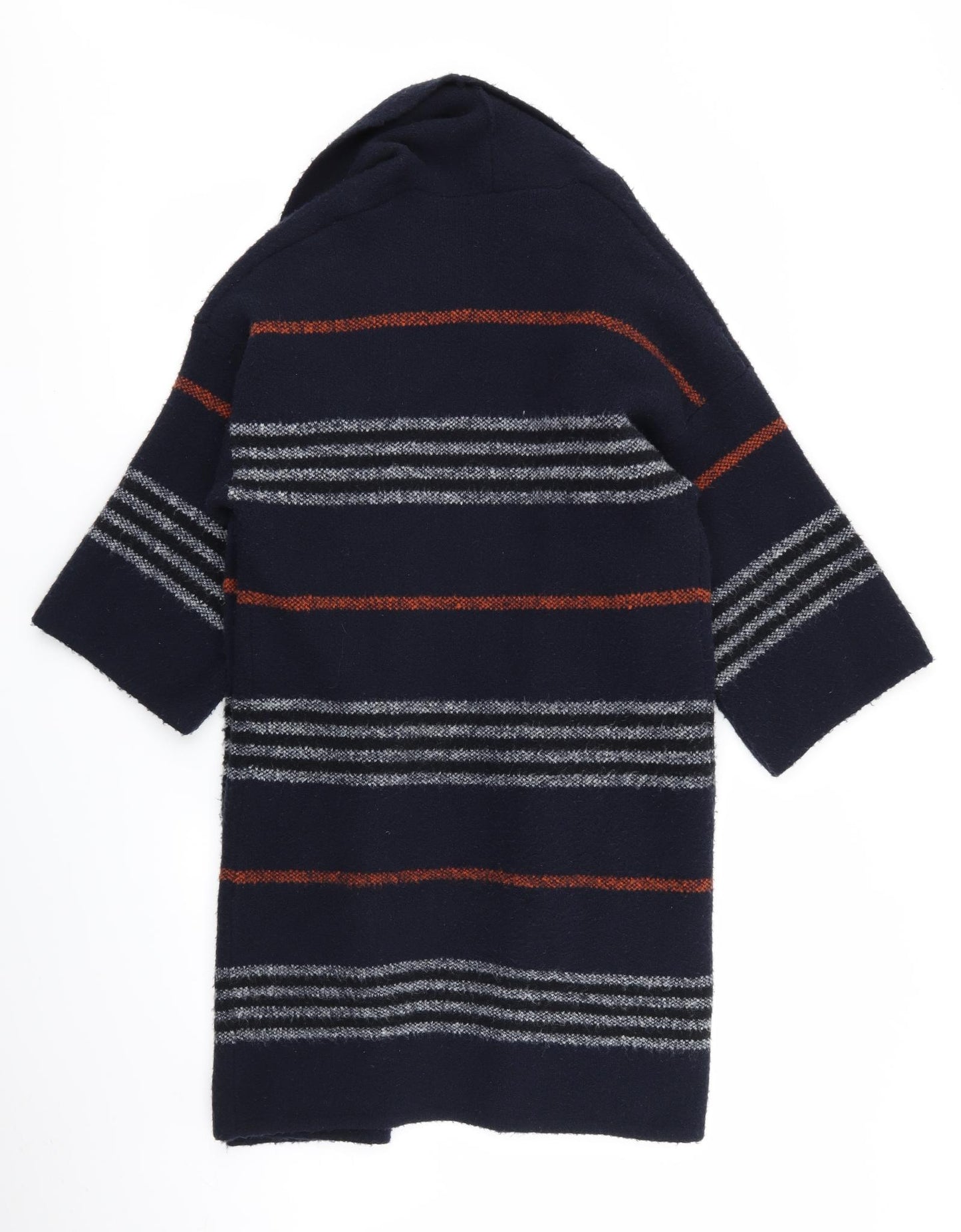 M&S Womens Blue Striped  Cardigan Jumper Size S