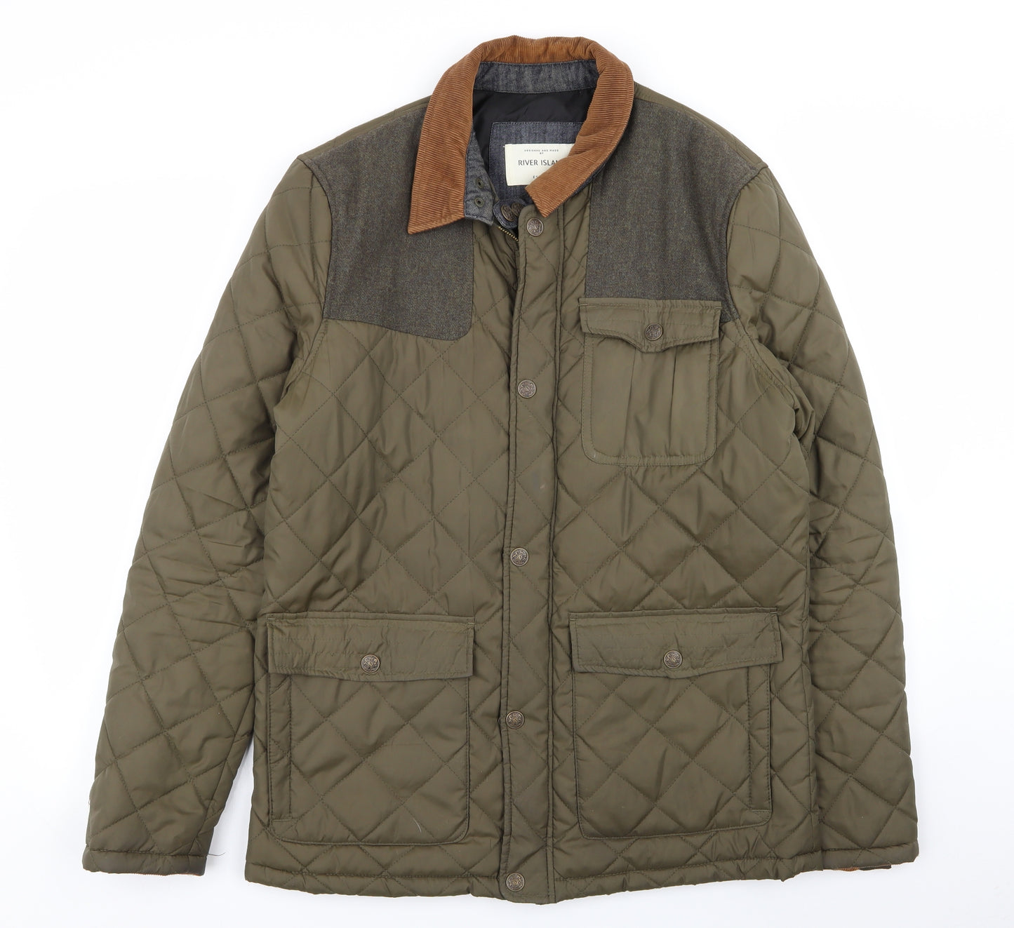 River Island Mens Green   Jacket Coat Size M
