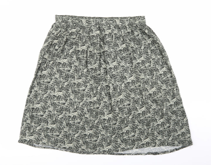 Berkertex Womens Green Geometric Flare Skirt Size 16 - stretch waistband