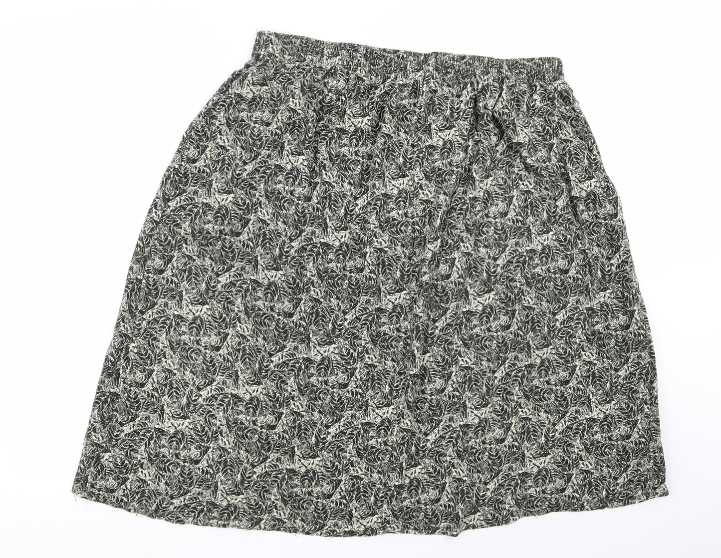 Berkertex Womens Green Geometric  Flare Skirt Size 16  - stretch waistband
