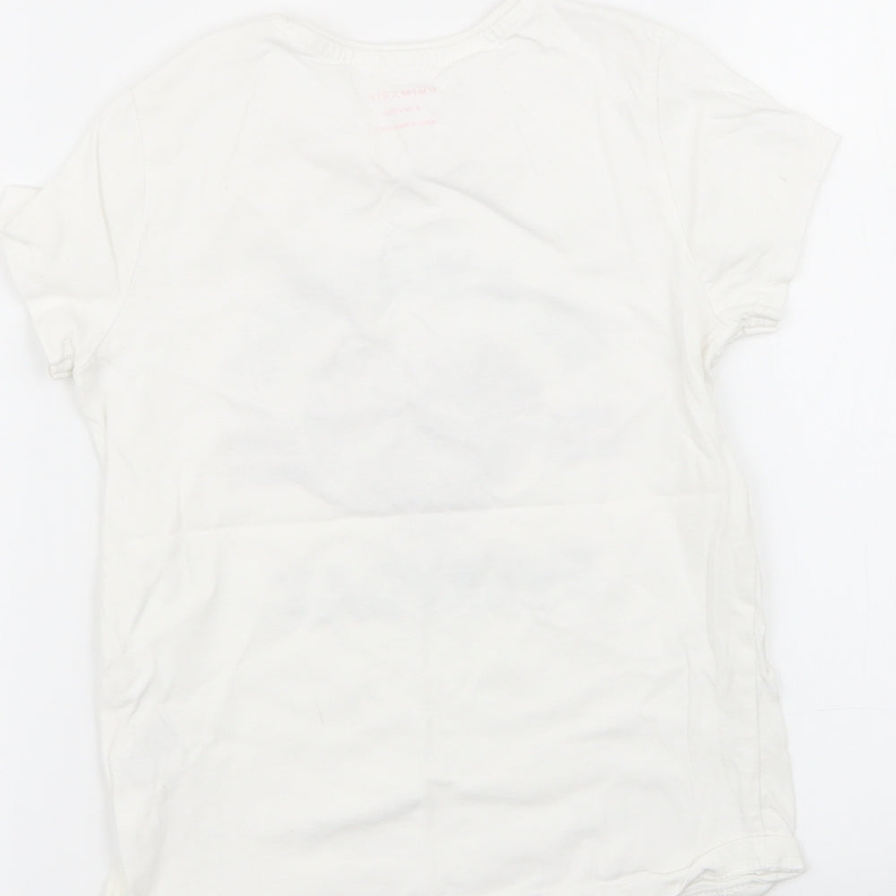 Primark Girls White   Basic T-Shirt Size 6-7 Years