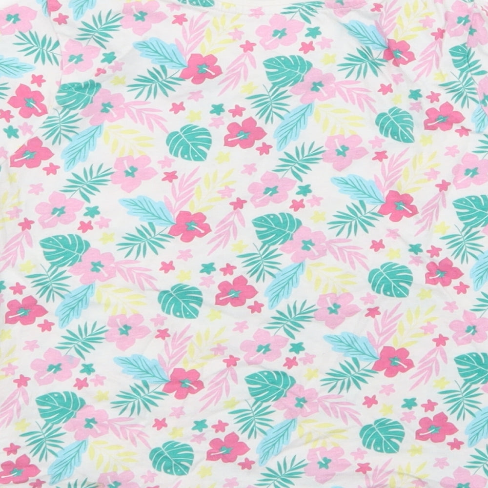 Primark Girls Multicoloured Floral  Basic T-Shirt Size 6-7 Years