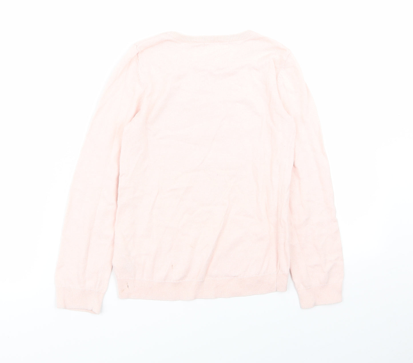 H&M Girls Pink   Pullover Jumper Size 5-6 Years  - sequin