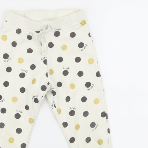 Primark Girls White Polka Dot  Jogger Trousers Size 2 Years