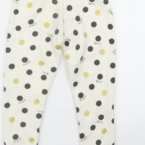 Primark Girls White Polka Dot  Jogger Trousers Size 2 Years