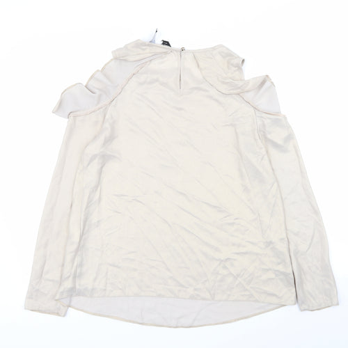 Dorothy Perkins Womens Beige   Basic Blouse Size 8