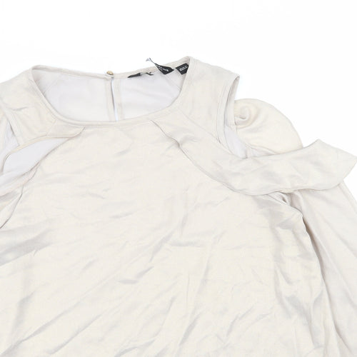 Dorothy Perkins Womens Beige   Basic Blouse Size 8