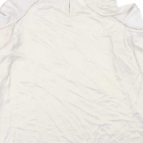 Dorothy Perkins Womens Beige   Basic Blouse Size 8