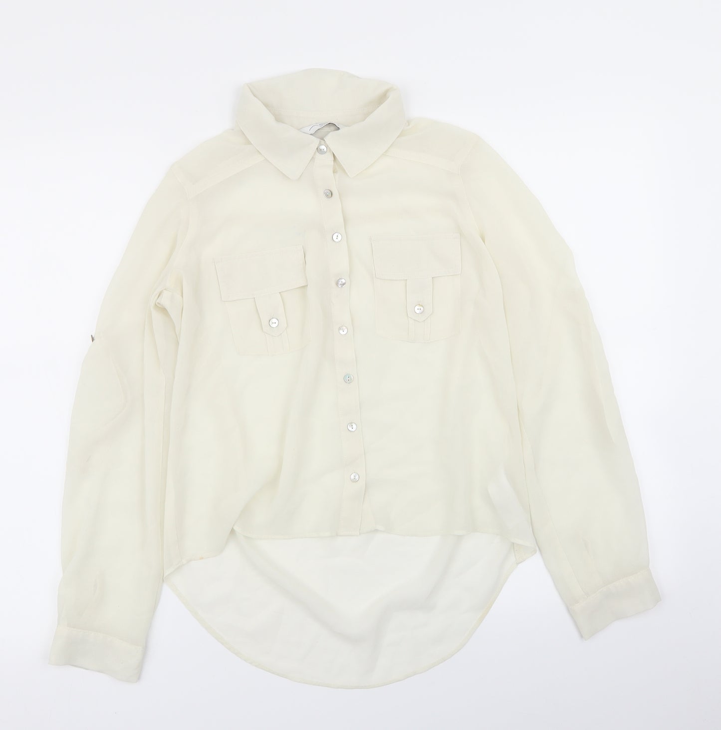 New Look Womens Ivory   Basic Button-Up Size 8