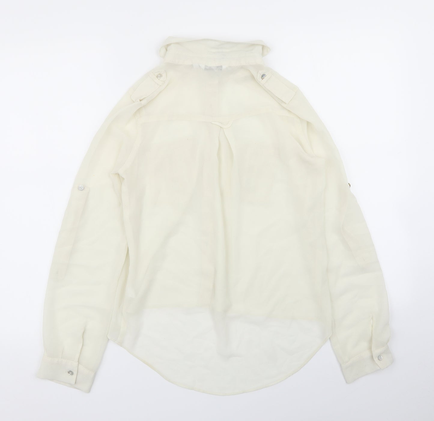 New Look Womens Ivory   Basic Button-Up Size 8