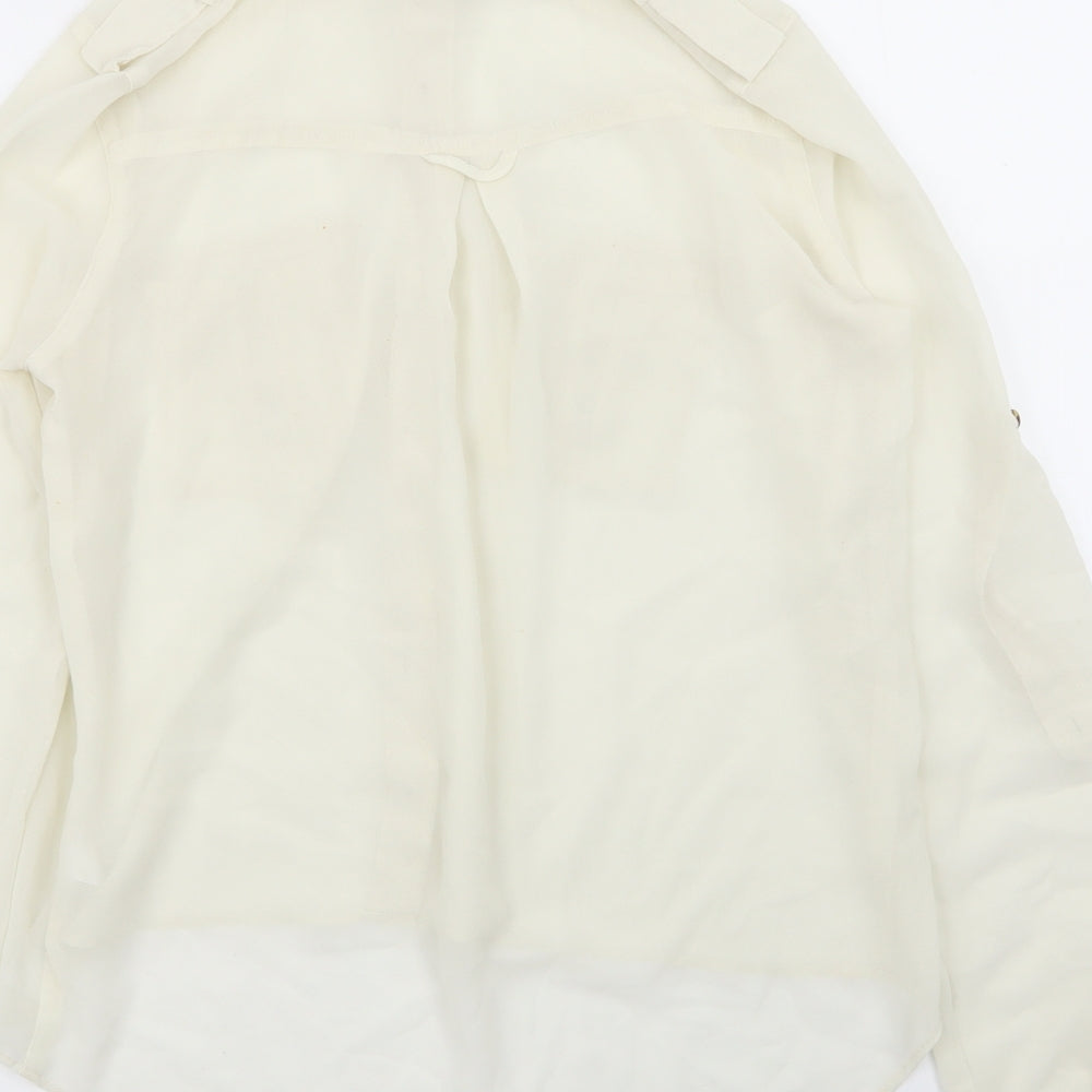 New Look Womens Ivory   Basic Button-Up Size 8