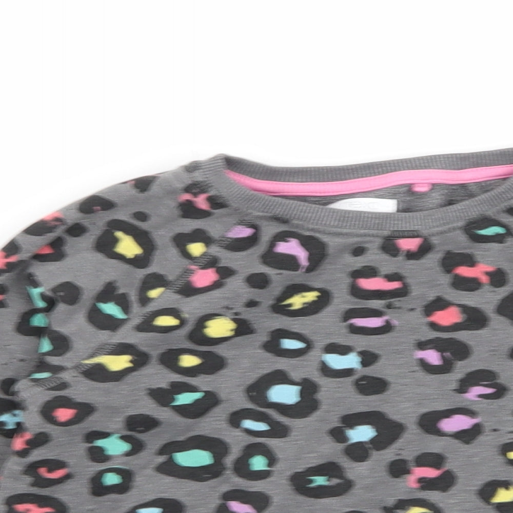 NEXT Girls Grey Animal Print  Pullover Jumper Size 6 Years  - tracksuit
