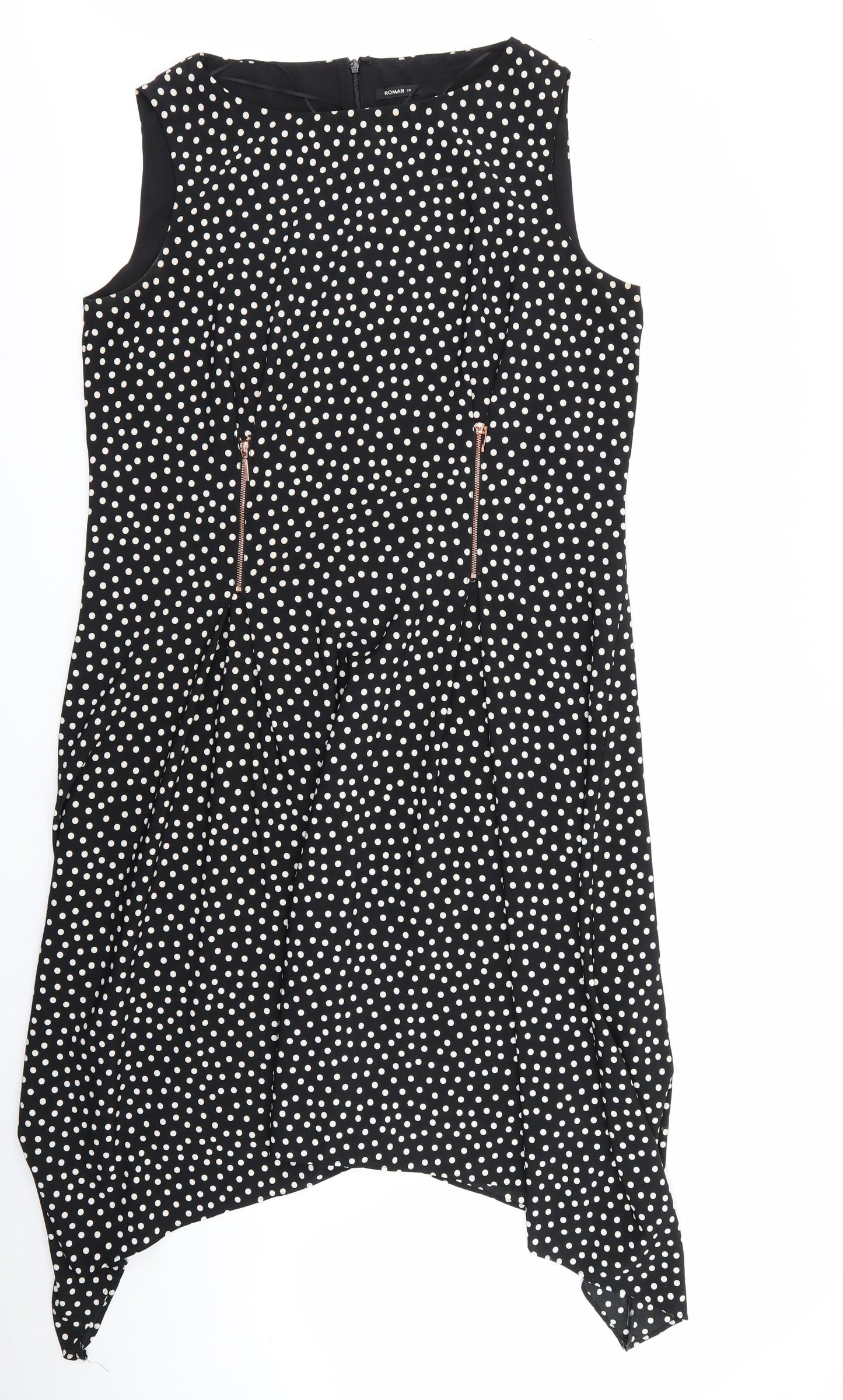 Roman Womens Black Polka Dot  Fit & Flare  Size 20
