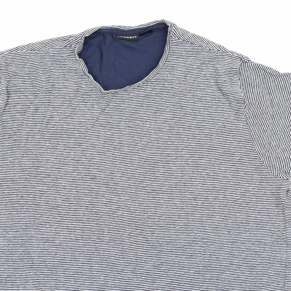 Livergy Mens Multicoloured Striped   T-Shirt Size XL