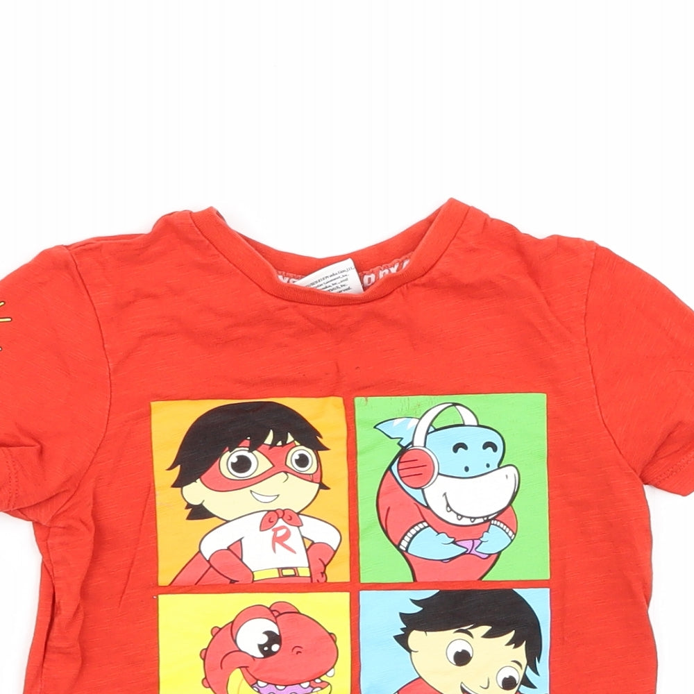 Asda George Boys Red   Basic T-Shirt Size 3-4 Years