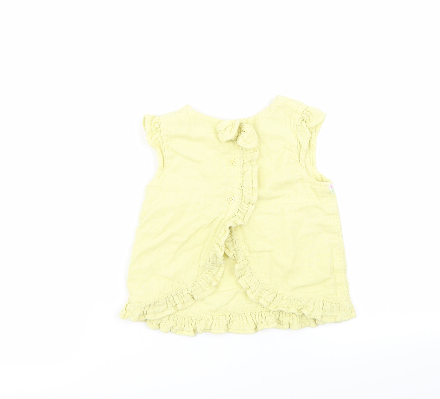 Asda George Girls Yellow Floral  Basic Blouse Size 2-3 Years