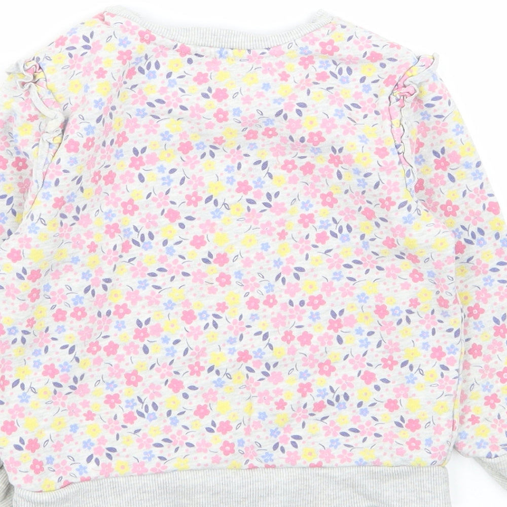 Asda George Girls Multicoloured Floral  Pullover Jumper Size 2-3 Years