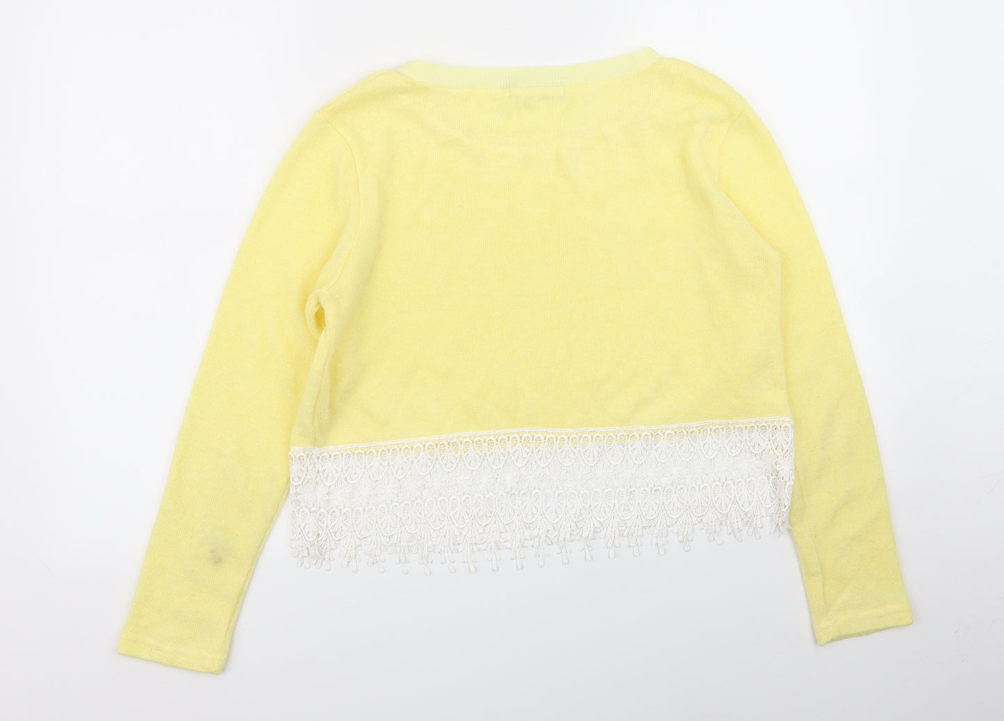 Missguided Womens Yellow Geometric  Pullover Jumper Size M