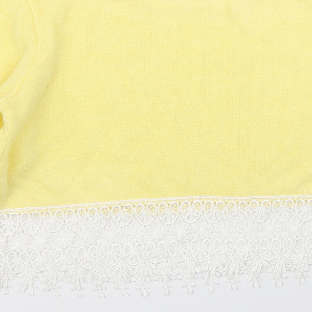 Missguided Womens Yellow Geometric  Pullover Jumper Size M