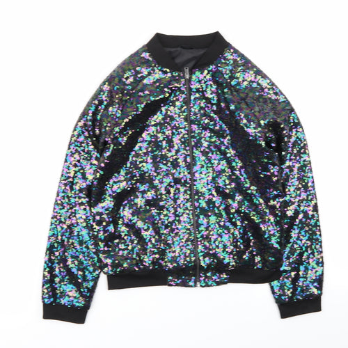 Nutmeg Girls Multicoloured   Full Zip Jumper Size 10-11 Years  - Sequins all over