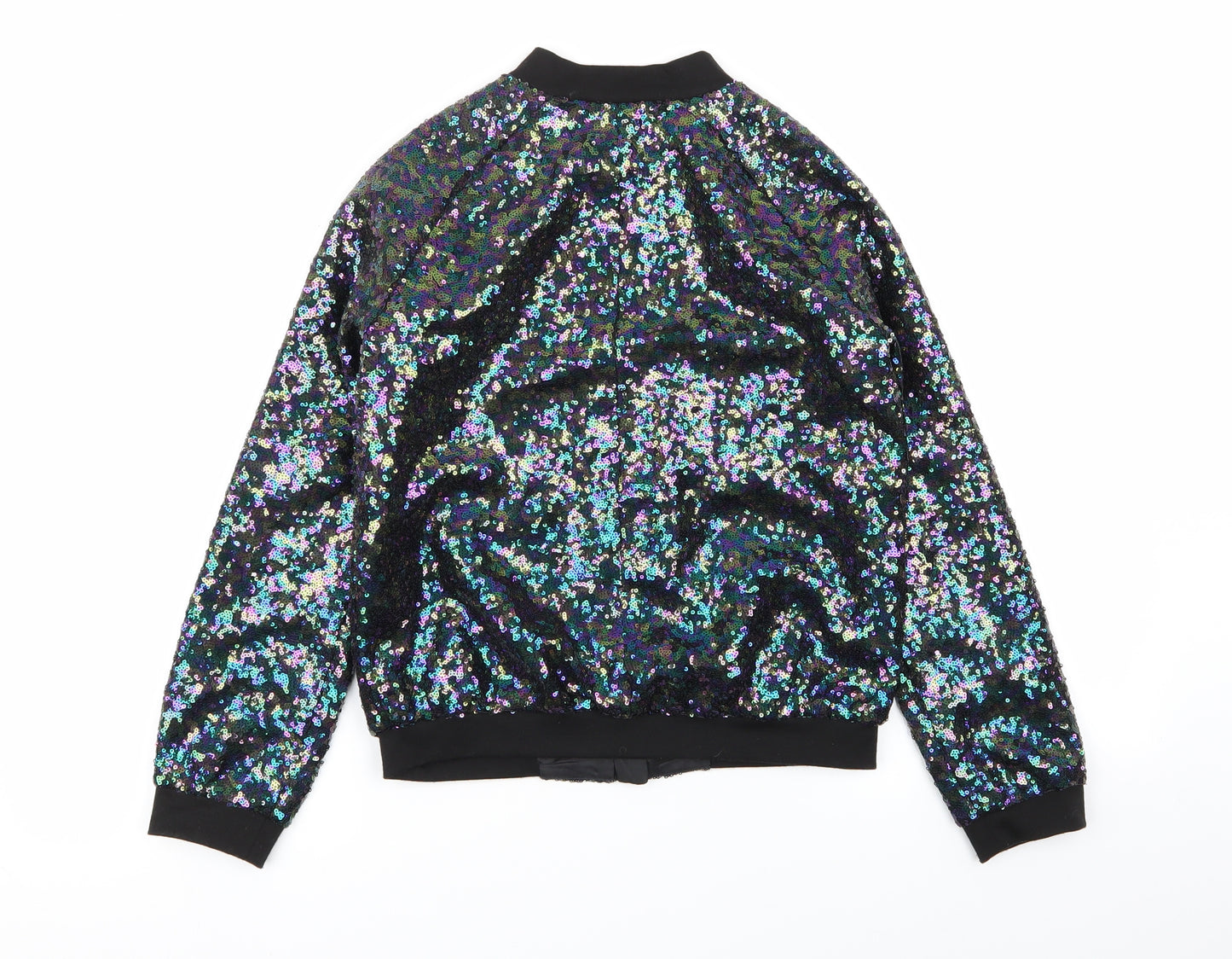 Nutmeg Girls Multicoloured   Full Zip Jumper Size 10-11 Years  - Sequins all over