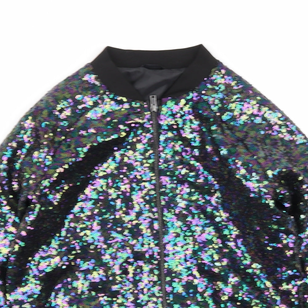 Nutmeg Girls Multicoloured   Full Zip Jumper Size 10-11 Years  - Sequins all over