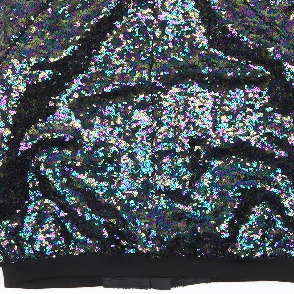 Nutmeg Girls Multicoloured   Full Zip Jumper Size 10-11 Years  - Sequins all over