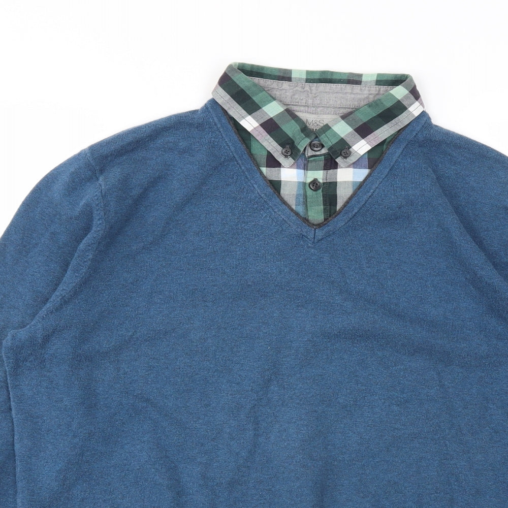 M&S Mens Blue   Pullover Sweatshirt Size M
