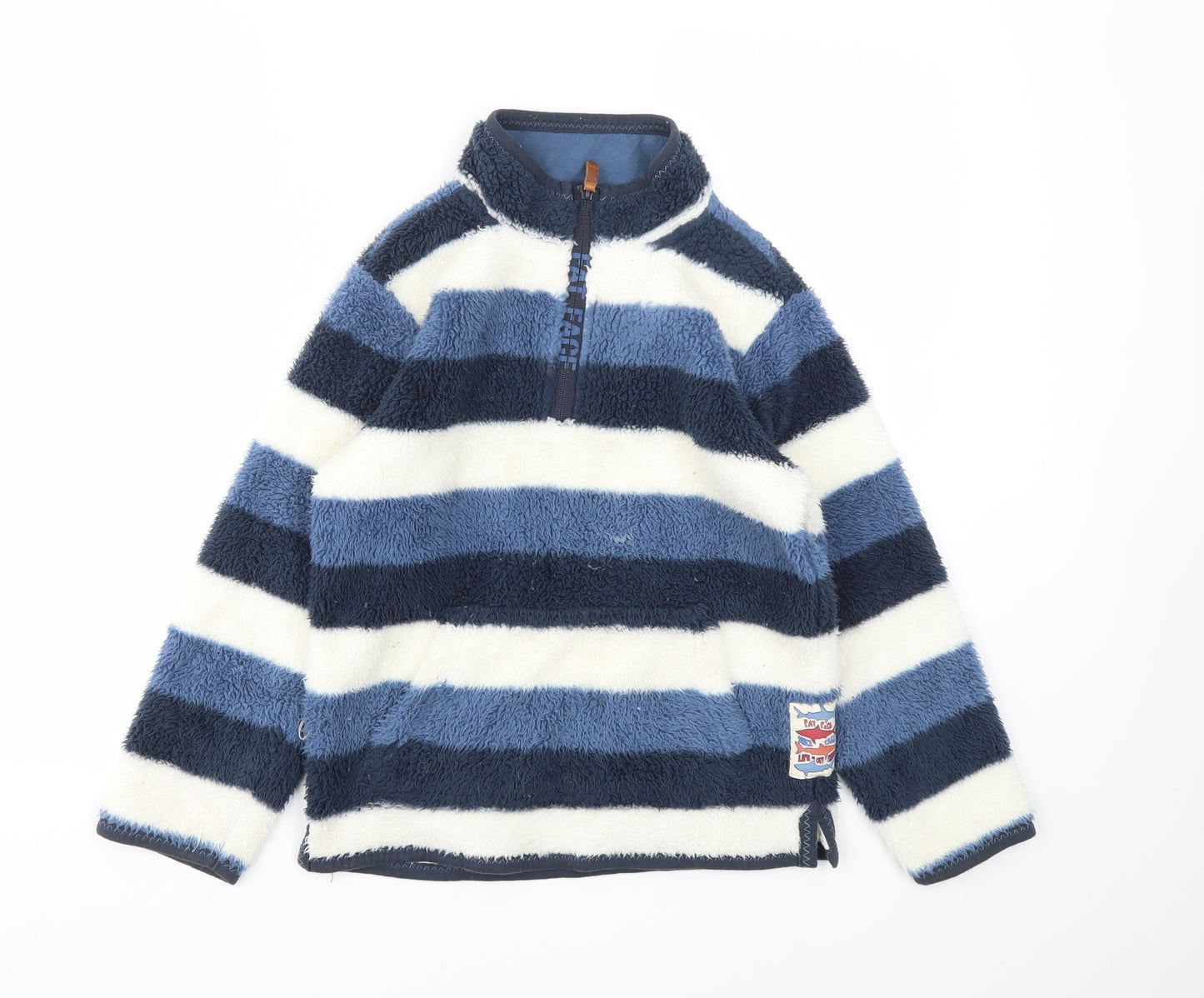 Fat Face Boys Blue Striped  Pullover Jumper Size 8-9 Years