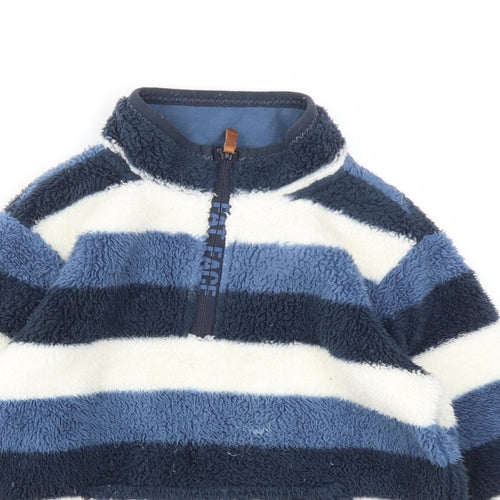 Fat Face Boys Blue Striped  Pullover Jumper Size 8-9 Years