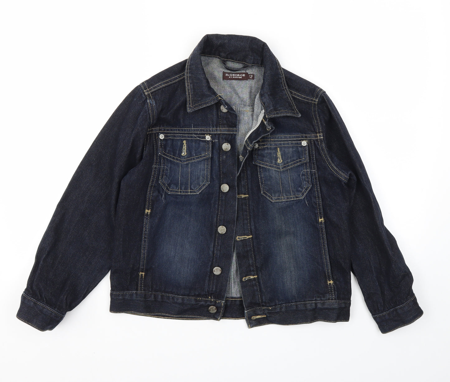 George Girls Blue   Basic Jacket Jacket Size 7-8 Years