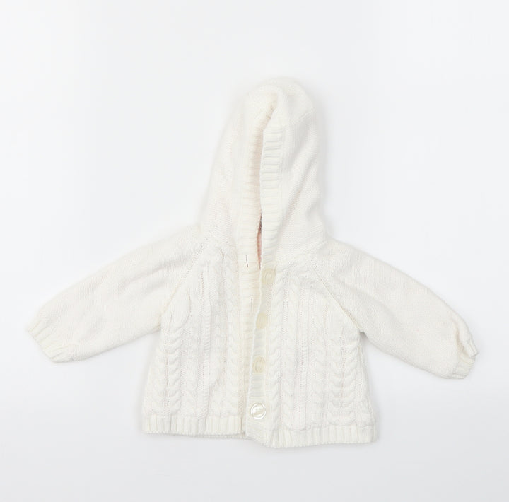 Mini Club Girls White   Basic Jacket Jacket Size 0-3 Months