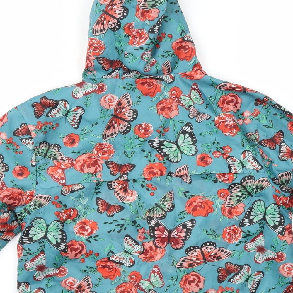 TU Girls Green Floral  Basic Coat Coat Size 3-4 Years