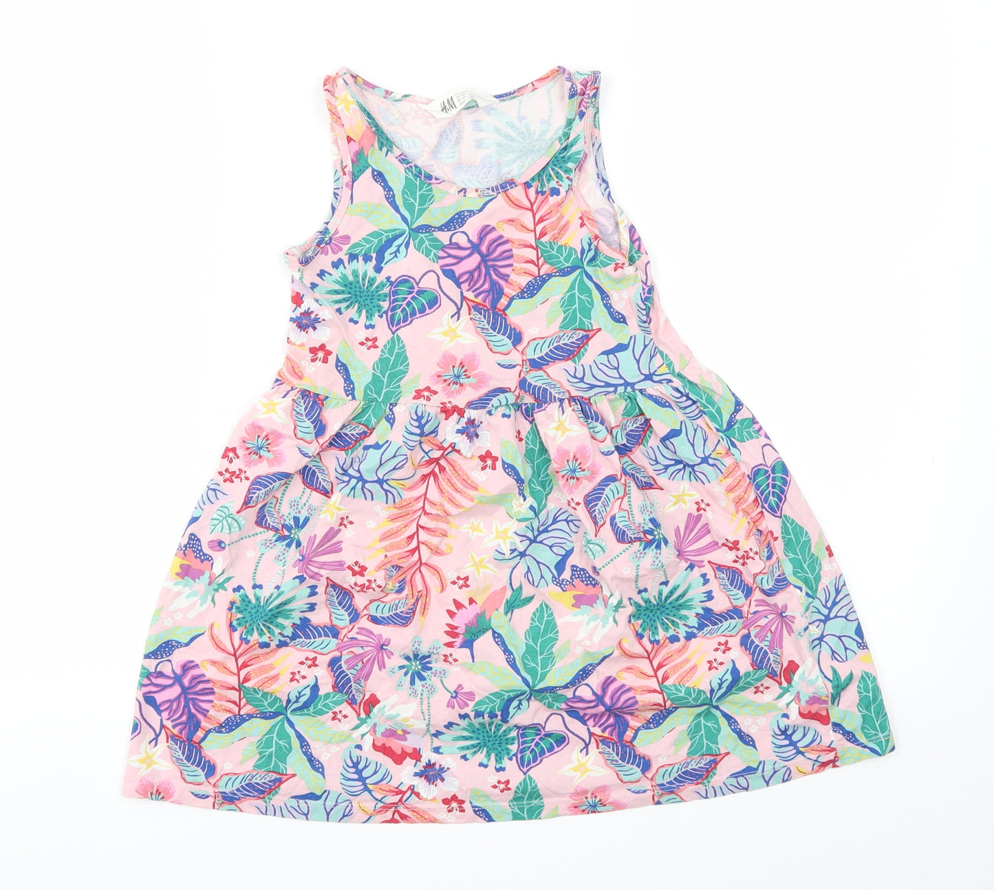 H&M Girls Multicoloured Floral  Fit & Flare  Size 5-6 Years