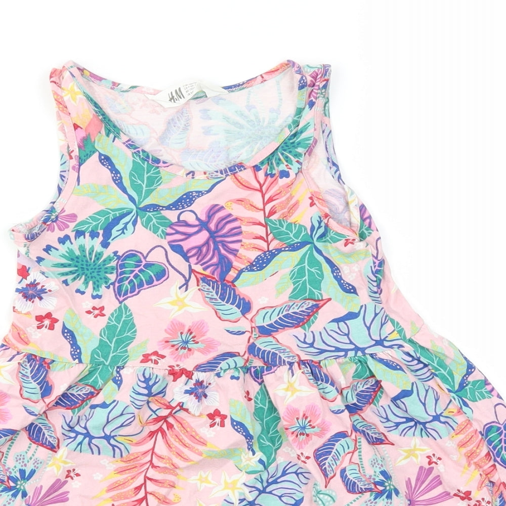 H&M Girls Multicoloured Floral  Fit & Flare  Size 5-6 Years