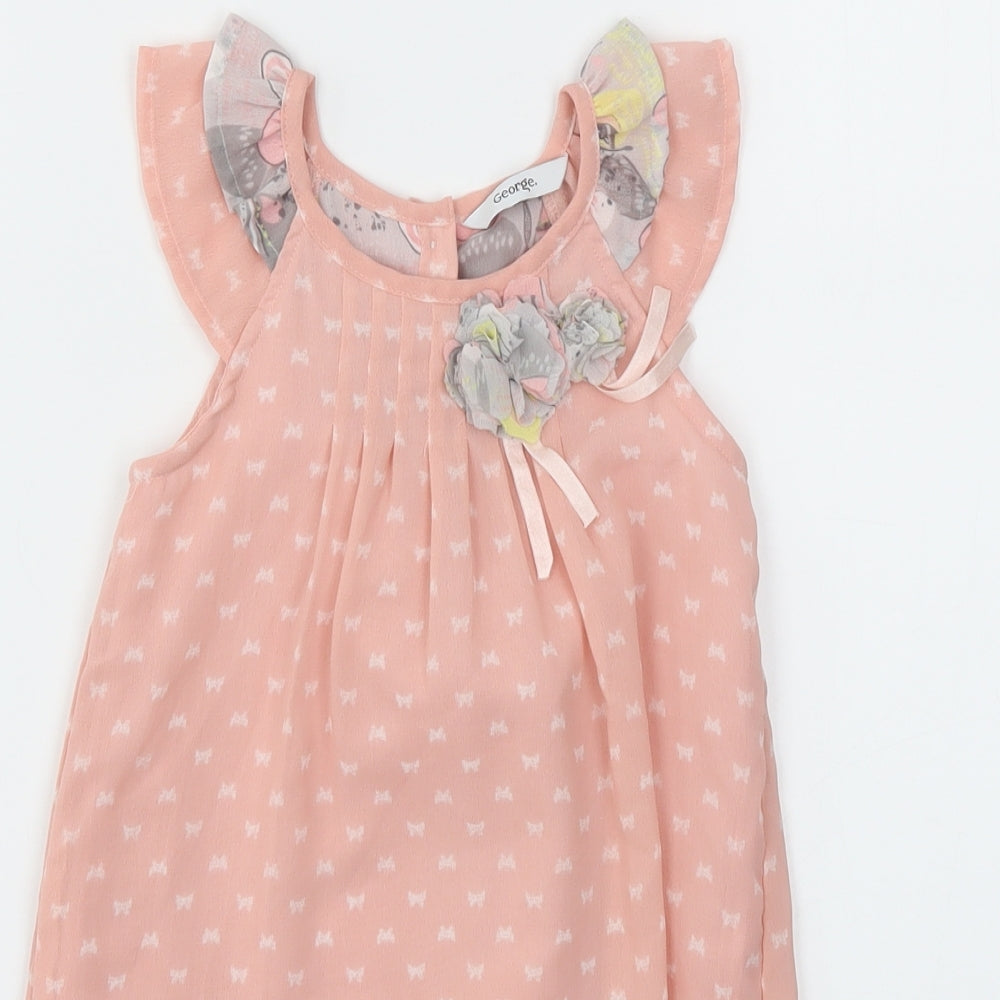 George Girls Pink Floral  Fit & Flare  Size 3-4 Years