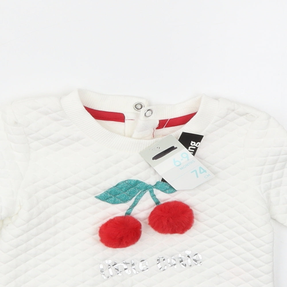 Primark Girls White   Pullover Jumper Size 6-9 Months