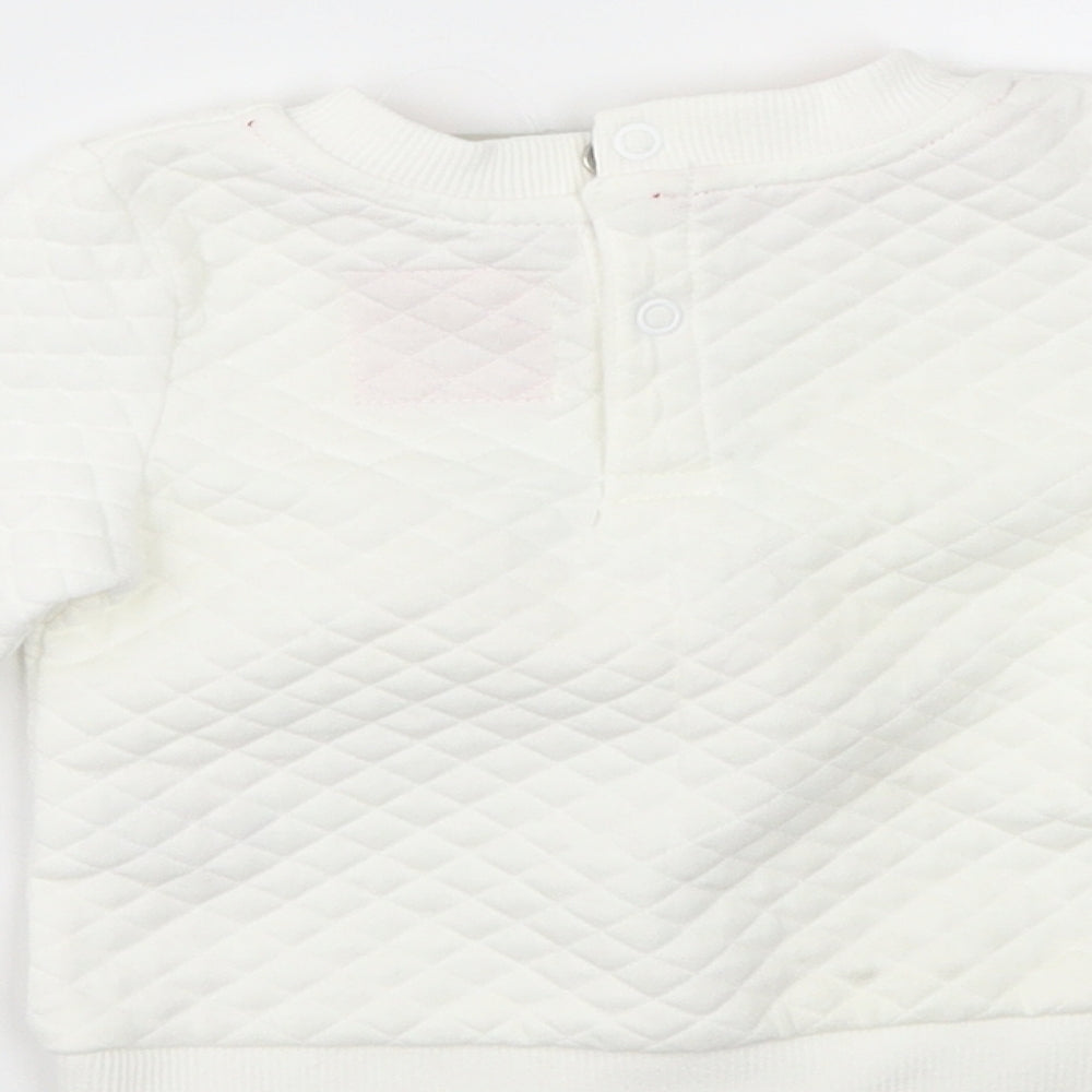 Primark Girls White   Pullover Jumper Size 6-9 Months