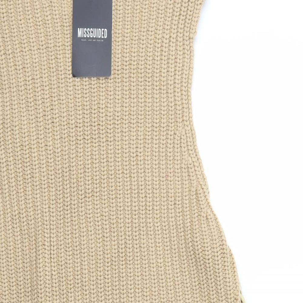 Missguided Womens Beige   Pullover Jumper Size L